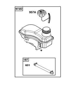 Fuel Supply Group Diagram and Parts List for 93J02-0102-H1  Briggs and Stratton Engine